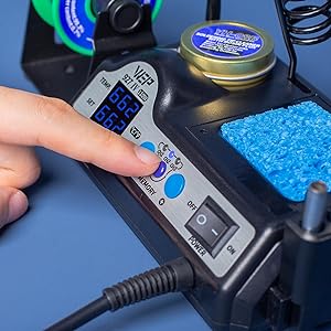 WEP 927-IV 110W portable digital soldering station panel details