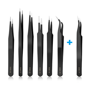 7pcs ESD Electronics Anti Static Anti-static Tweezers for Crafts DIY Hobby Model