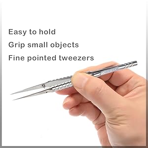 precision titanium tweezers silver