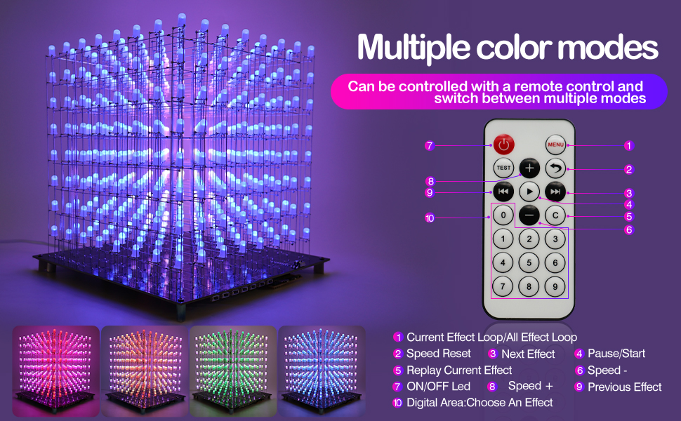 DIY Electronics Kit 8x8x8 Led Light Cube