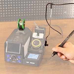 a soldering station with a Solder Wire Dispenser and a Cable Guide