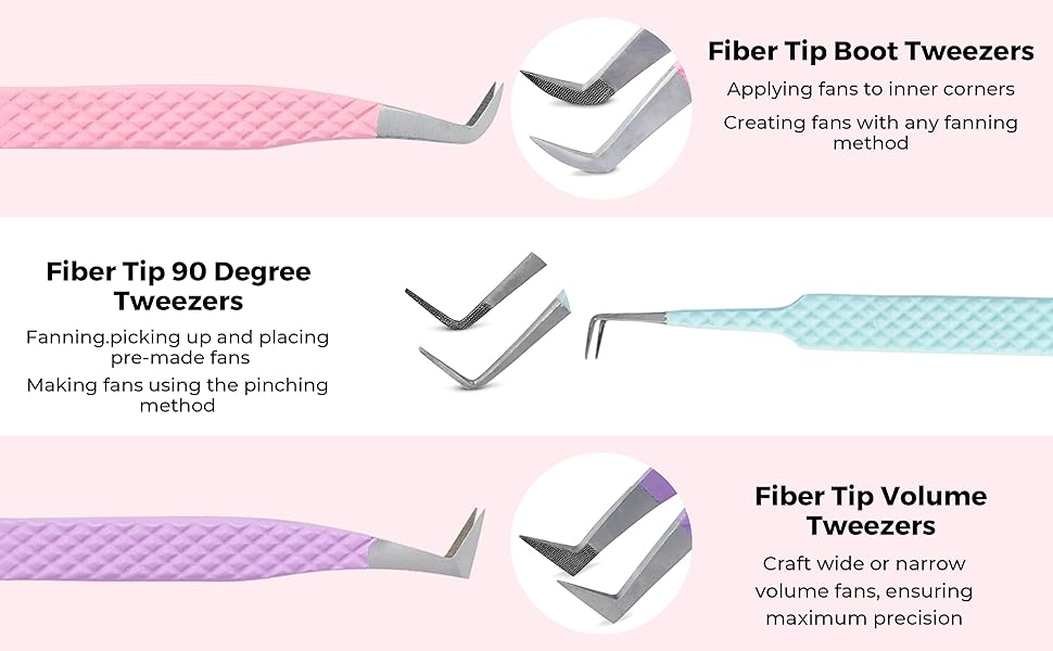 fiber tip lash tweezers