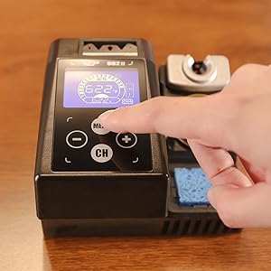 A soldering station with touch control and buzzer feedback