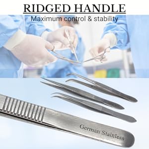 stainless steel ridged handle lab forceps