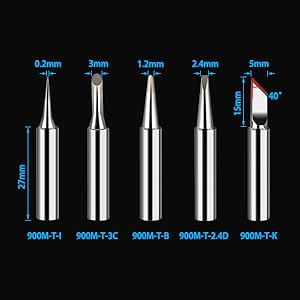 5 shapes of soldering iron tips