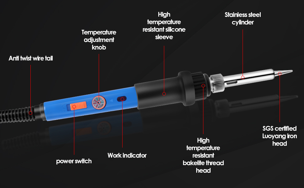 110V 60W Adjustable Temperature Welding Soldering iron