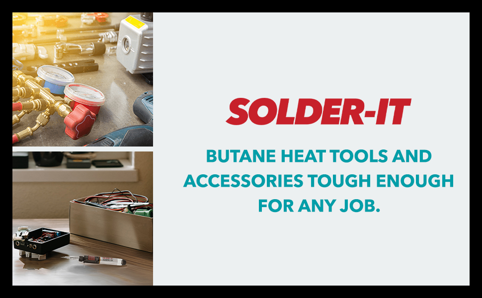 Solder-It butane solderin irons, soldering tools, and accessories used in crafting and soldering