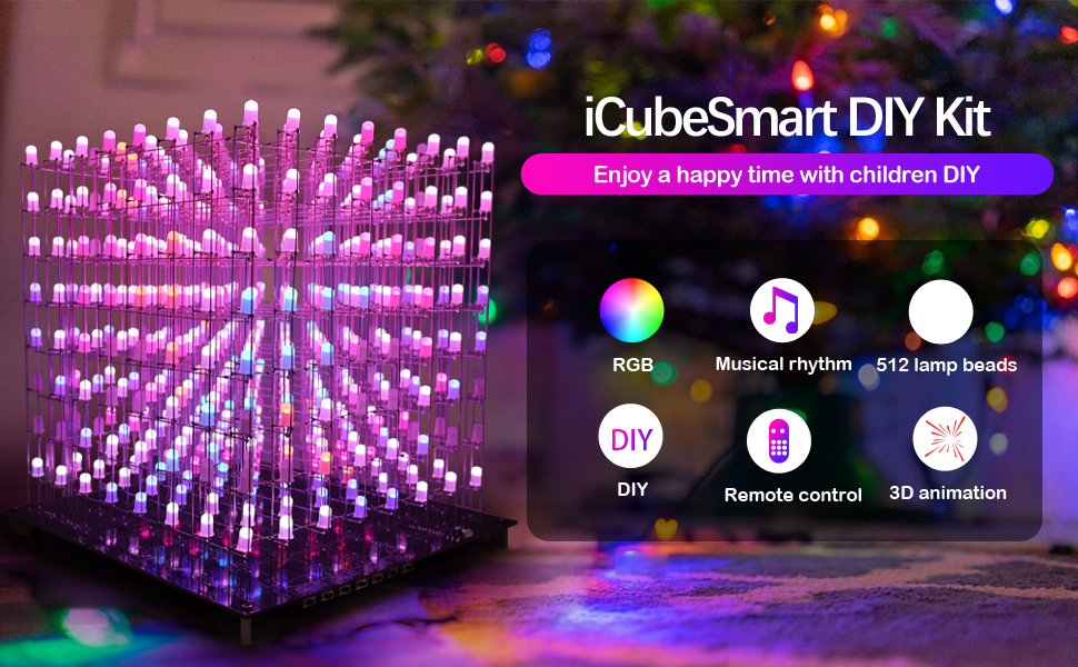 iCubeSmart 3D8RGB Led Cube Kit DIY Electronics Kit