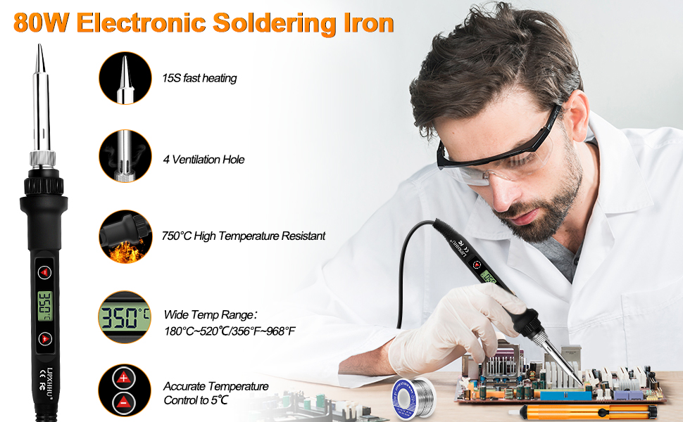 soldering iron kit solder iron 80W adjustable temperature electric soldering pen