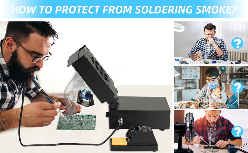 soldering station with fume extractor