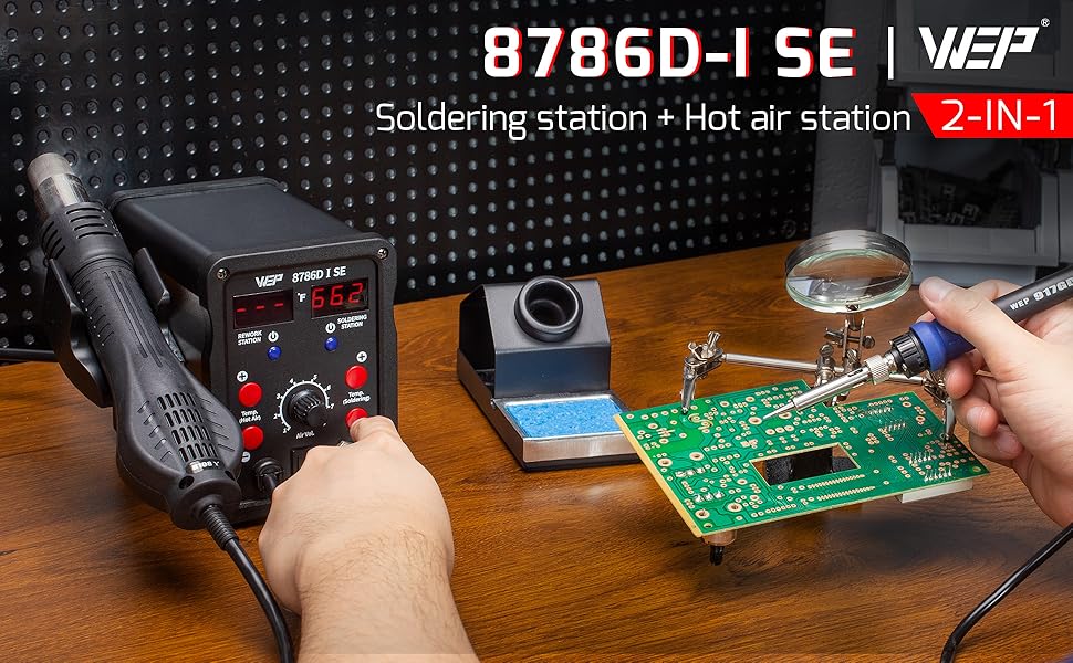 WEP 8786D-I SE soldering hot air rework staion