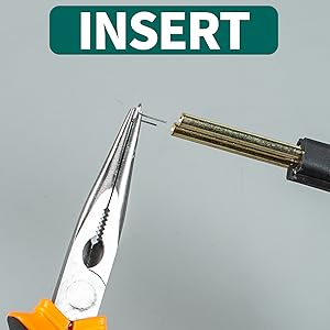 using the plier to insert the staples