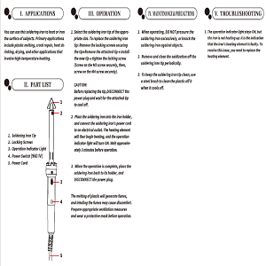 Instructions for use and operating procedures