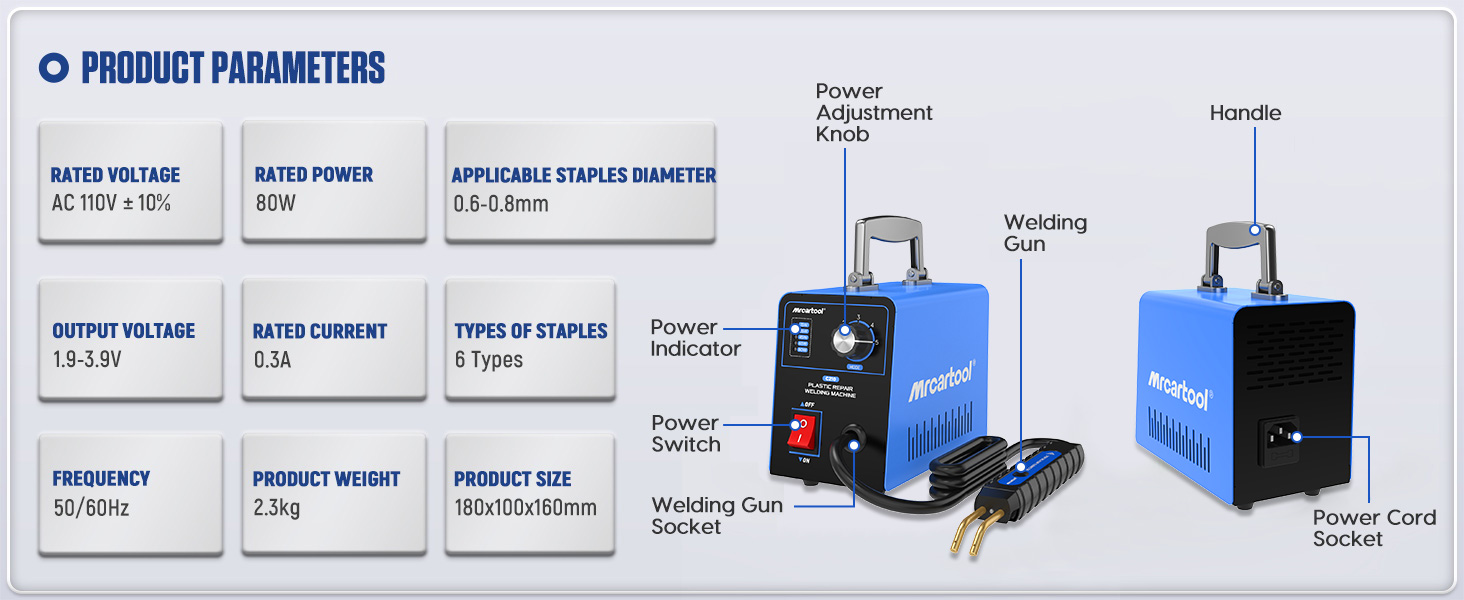 Plastic Welder Kit with 600pc Hot Staples Plastic Welding Machine Hot Stapler Car Bumper Repair Kit 