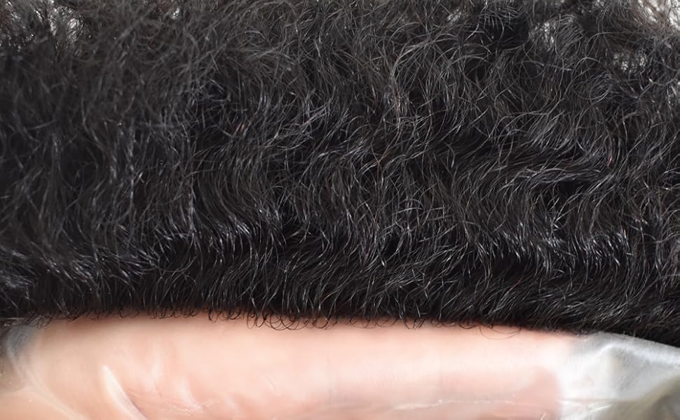 Afro Toupee For Black Men Human Hair Replacement Systems Skin PU Man Weave Hair Units For Black Men