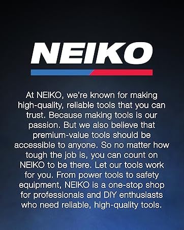 The NEIKO logo above text about the brand. Text reads: NEIKO. 