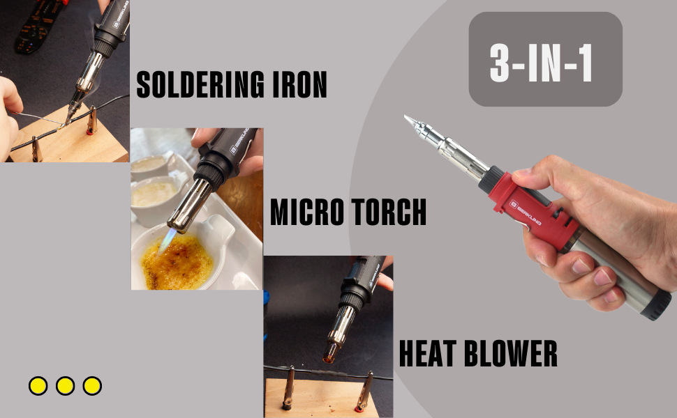 BSG-668KR Soldering Torch Kit - Soldering Iron, Mini Torch, Heat Blower, Solder Wire, Carrying Case