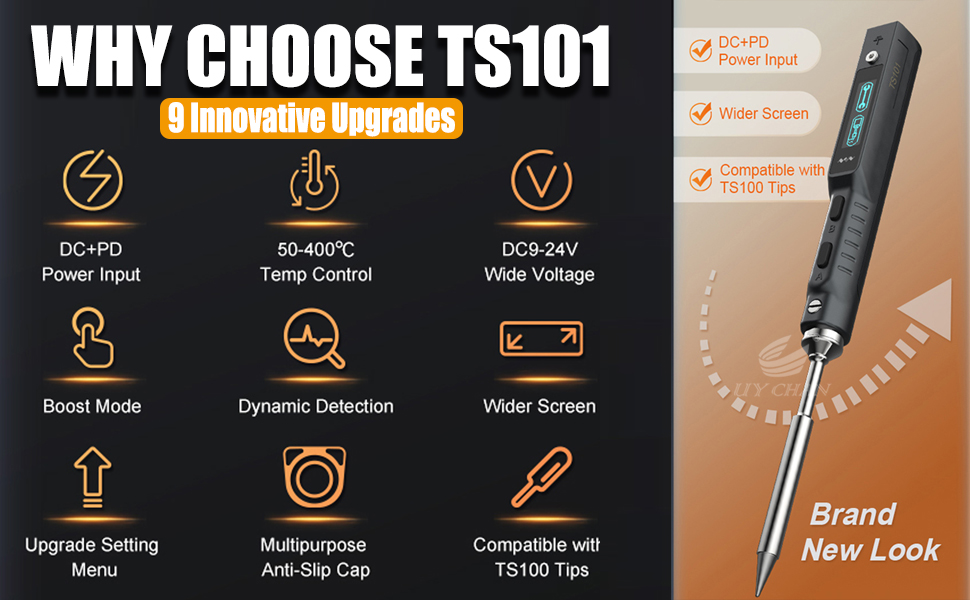 Smart Soldering Iron TS101 PD USB typeC portable 45W 65W UY CHAN MINIWARE TS100 Upgrade