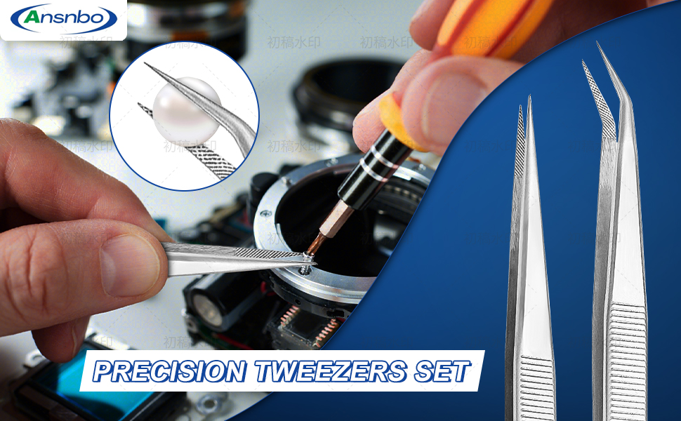 Ansnbo precision tweezers set 2PCS