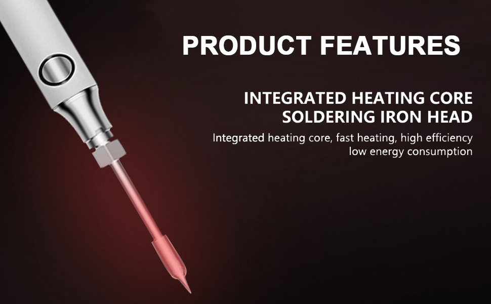 Integrated heating core soldering iron